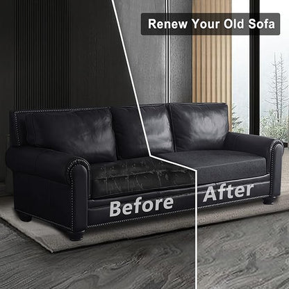 Leather Look Couch Cushion Covers Sofa Seat Slipcovers Sets Couches Furniture Protector for Sectional Armchair Loveseat Pets Kids Stretch Spandex Fabric (1 Cushion Sofa, Dark Grey)