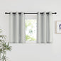 NICETOWN Gray Linen Kitchen Window Curtains Over Sink, Grommet Thick Linen Gray Short Window Treatments Privacy Assured with Light Filtering for Bedroom/Bathroom, W34 x L36, 2 Panels