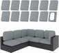 hyha 12Pcs Patio Cushion Covers, Stretch Outdoor Couch Cushion Covers Replacement, Washable Outdoor Chair/Sofa Slipcovers for Patio Furniture Cushions Protector with Elastic Bottom(Gray,Cover Only)