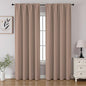 CUCRAF Khaki Blackout Curtains 90 inch Length 2 Panels Set, Rod Pocket Room Darkening Drapes for Bedroom Living Room, Insulated Thermal Light Blocking Window Curtain (W52 x L90 Inch)