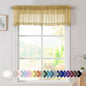Simplebrand Gold Sheer Valances 14 Inches Long for Living Room Pocket 2 Panel Light Filtering Sheer Translucent Valence Toppers for Window Kitchen Bathroom Bedroom Ivory 42x14 Inch Length