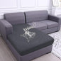 hyha Waterproof Couch Cushion Covers, Sectional Sofa Cushion Slipcovers L Shape, Thick Stretch Jacquard Fabric, Washable Chaise Lounge Cover with Elastic Bottom (1 Piece for Chaise, Grey)