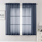 Lecloud Navy Blue Sheer Curtains 63 Inch Length 2 Panels, Rod Pockets Window Treatments Light Filtering Bedroom Curtains for Living Room, Soft Home Drapes for Bathroom, Each Panel 59" W x 63" L