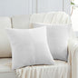 Fancy Homi 2 Packs White Big Decorative Throw Pillow Covers 24x24 Inch for Living Room Couch Bed, Rustic Farmhouse Boho Home Decor, Soft Corss Corduroy Patchwork Accent Square Cushion Case 60x60 cm