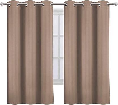LEMOMO Cappuccino Blackout Curtains 38 x 54 Inch Length/Set of 2 Curtain Panels/Thermal Insulated Room Darkening Blackout Curtains for Bedroom