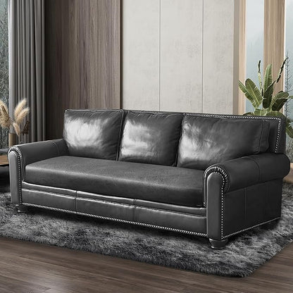 Leather Look Couch Cushion Covers Sofa Seat Slipcovers Sets Couches Furniture Protector for Sectional Armchair Loveseat Pets Kids Stretch Spandex Fabric (1 Cushion XL Sofa, Light Grey)