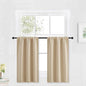 RYB HOME Cafe Curtains 30 inch Length, Short Light UV Heat Blocking Energy Saving Privacy Curtain Tiers for Basement Bathroom Kitchen Window, Width 29 by Length 30, Biscotti Beige, 2 Panels