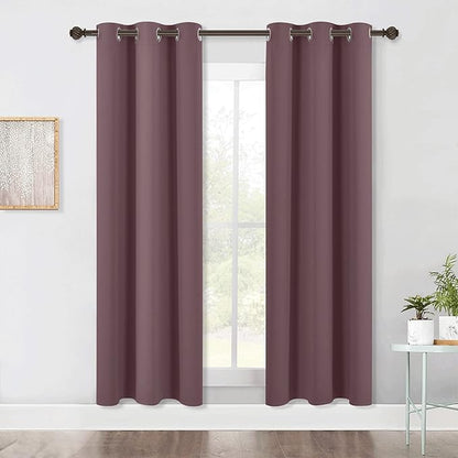 NICETOWN Modern Blackout Curtains Noise Reducing, Thermal Insulated and Privacy Room Darkening Drape Panels for Boy's Guest Room Door Window (Dry Rose, 2 Panels, W42 x L72 -Inch)