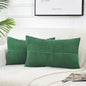 Fancy Homi 2 Packs Green Lumbar Decorative Throw Pillow Covers 12x20 Inch for Couch Bed Sofa, Holiday Christmas Home Decor Gift, Soft Striped Corduroy Rectangle Accent Cushion Case 30x50 cm