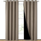 NICETOWN Taupe Full Shade Curtain Panels, Pair of Energy Smart & Noise Blocking Out Blackout Drapes for Dining Room Window, Thermal Insulated Guest Room Lined Window Dressing, 52 x 84 inch