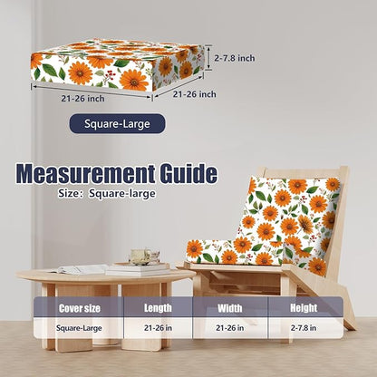 8Pcs Stretch Patio Cushion Covers, Outdoor Couch & Sofa Replacement Slipcovers for Patio Furniture Cushion Covers, Washable Reusable Furniture Protector