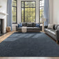 FinRèc Low Pile 6x9 Washable Area Rugs for Bedroom Living Room, Thin Rug Solid Color, Non-Slip Carpet Indoor for Home Decor (Navy Blue)