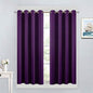 Yakamok Light Blocking Window Blackout Curtains Thermal Insulated Room Darkening Drapes for Bedroom,Solid Grommet Top Window Panels, 52x45 Inch, Purple, One Pair