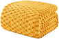 Exclusivo Mezcla Fleece Twin Blanket for Bed, Extra Large Fuzzy Mustard Yellow Bed Blankets, Soft Cozy Plush Sofa Throws for All Seasons, 60x80 Inches