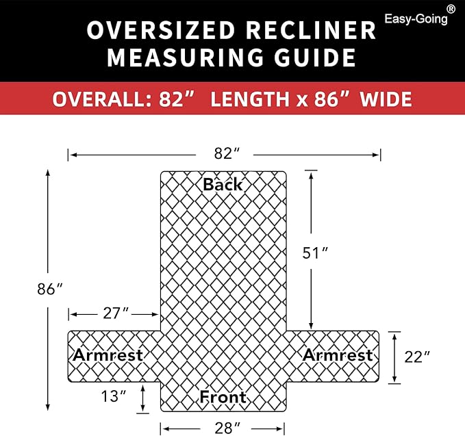Easy-Going Oversized Recliner Chair Slipcover Reversible Sofa Cover Water Resistant Couch Cover Furniture Protector with Elastic Straps for Pets Dog (Oversized Recliner, Brown/Brown)