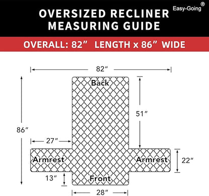 Easy-Going Oversized Recliner Chair Slipcover Reversible Sofa Cover Water Resistant Couch Cover Furniture Protector with Elastic Straps for Pets Dog (Oversized Recliner, Brown/Brown)