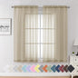 Aiyufeng Taupe Sheer Curtains 63 Inches Long 2 Panels Set, Semi Transparent Voile Rod Pocket Sheer Window Drapes for Bedroom Bed Canopy Living Room Dining Wedding Party Backdrop, 40W x 63L inch