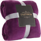TASTHROW Large Flannel Fleece Throw Blanket, 50×70 Inch - Cozy Lightweight Thick Blanket - All Seasons Suitable for Women, Men and Kids (Two Pack, Purple)
