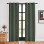 NICETOWN Thermal Curtains for Kids Room, Dark Mallard, Set of 2, 34 by 80 inches, Window Treatment Thermal Insulated Solid Grommet Blackout Drape Panels for Bedroom