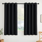 NICETOWN Room Darkening Draperies Curtains Panels, 2 Panels Black W52 x L63
