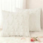 decorUhome Cream White Bow Pillow Covers Set of 2 Coquette Aesthetic Cute Preppy Plush Faux Pillowcases for Girly Bedroom or Couch 20x20 Inch