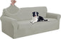U-NICE HOME Oversized Stretch Sofa Slipcover, Soft Jacquard Fabric Couch Cover, Pet Friendly Furniture Protector, Taupe