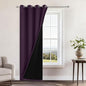 Yakamok 100% Blackout Curtains 84 Inches Long, 2 Thick Layers Heat and Full Light Blocking Soft Thermal Insulated Drapes for Bedroom(52" Wide Each Panel, Purple, 1 Panel)