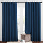 NICETOWN Blackout Living Room Curtains Extra Wide, Triple Weave Grommet Top Thermal Insulated Window Treatment Light Blocking Panels for Patio/Porch (Moroccan Blue, W80 x L84, Set of 2)