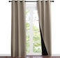 NICETOWN Taupe Full Shade Curtain Panels, Pair of Thermal Insulated & Energy Efficiency Blackout Curtains for Living Room Windows, Lined Silky Performance Window Dressing (37" Wide x 84" Long, Taupe)