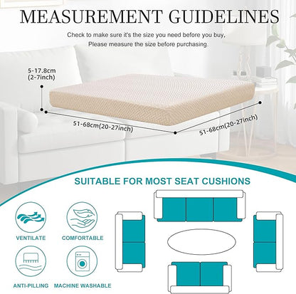 14Pcs Stretch Patio Cushion Covers,Outdoor Couch Covers Replacement,Outdoor Couch & Sofa Slipcovers,for Patio Furniture Cushion Covers,Washable Reusable Furniture Protector (Beige,Cover Only)