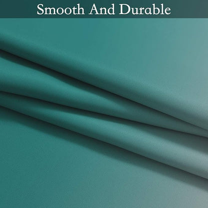 SimpleHome Ombre Room Darkening Curtains 45 inches Length for Bedroom,Grommet Gradient Light Blocking Teal Gradient Window Curtains for Living Room,2 Panels, 52x45 inches