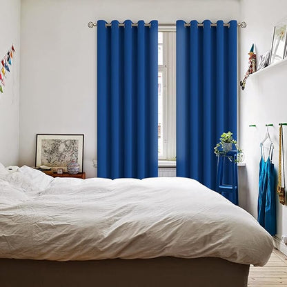 BGment Blackout Curtains for Bedroom - Grommet Thermal Insulated Room Darkening Curtains for Living Room, 70 x 84 Inch, 2 Panels, Royal Blue