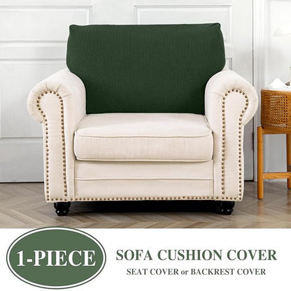 Couch Cushion Cover Seat Cushion Cover Stretch Armchair Cover Separate Sectional Sofa Slipcovers Furniture Protector(1 Piece for Seat or Sofa Backrest, Green)