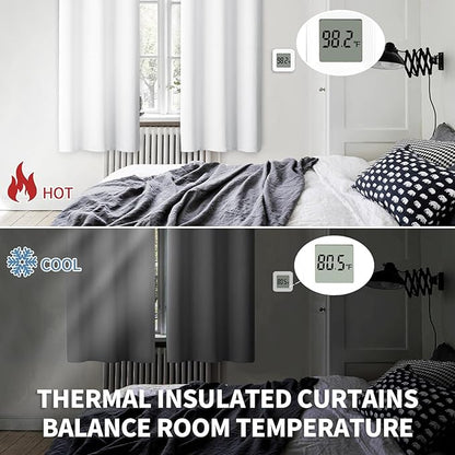 BGment Room Darkening Curtains for Bedroom - Grommet Thermal Insulated Window Treatments Light Blocking Curtains for Living Room, Set of 2 Panels, Each 46 x 84 Inch, Pure White
