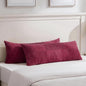 Fancy Homi Set of 2 Burgundy Boho Long Lumbar Body Decorative Throw Pillow Cover 14x36 Inch for Bed Couch Bedroom Bench, Soft Patchwork Corduroy Textured Pillow Case, Rustic Farmhouse Room Décor
