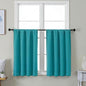 Simplebrand Ava Teal Short 36 Inches Blackout Curtain 2 Panels Set, Half Window Rod Pocket Privacy Curtain Tiers for Kitchen, Curtains Blackout for Bathroom Shades, W40 x L36 Inch, Teal