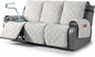 TAOCOCO 100% Waterproof Recliner Sofa Cover, Non Slip Split Couch Covers for Reclining Couches with Elastic Straps, Washable Reclining Sofa Cover Furniture Protector for Kids Pets(3 Seater, Off White)