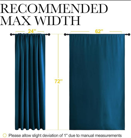NICETOWN 2 Panels Blackout Curtains, Rod Pocket Window Curtains Room Darkning Drapes for Bedroom/Living Room, Thermal Insulated Solid Draperies for Home Office/Study, 62 by 72-Inch, Moroccan Blue