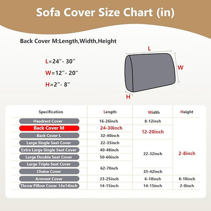 Couch Cushion Covers for Sofa Couch Covers Wear-Resistant Universal Sofa Cover Washable Stretch for Sectional Slipcovers (Texture-Cream White,Extra Large Single Seat Cover)