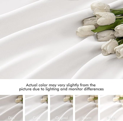 MIULEE Pure White Back Tab Blackout Curtains 102 Inch Long 2 Panels Set for Bedroom, Rod Pocket/Pinch Pleated Thermal Insulated Living Room Darkening Light Blocking Floor to Ceiling Drapes