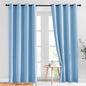 NICETOWN Sky Blue Blackout Curtains - Home Decor Window Treatment Ring Top Blackout Draperies Curtains for Living Room (2 Panels， 52 by 84， Blue)
