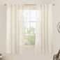 LAMIT 63 Inch Semi Sheer Linen Curtains, Light Filtering Panels Back Tab and Rod Pocket Neutral Drapes for Bedroom/Living Room, Natural, 2 Panels, 34 x 63 Inch