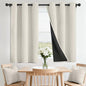 SimpleHome 100% Blackout Curtains for Bedroom,Thermal Insulated Cream Grommet Window Drapes Room Darkening Curtains for Living Room with Black Back,42 x 36 Inch,2 Panels