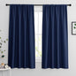 RYB HOME Blackout Curtains for Bedroom Living Room 63 inches Long, Thermal Insulated Privacy Rod Pocket Drapes for Nursery Office Home Theater, Width 34 by Length 63, Marine Blue, 2 Panels