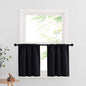 RYB HOME Cafe Blackout Curtains 24 inch Length, RV Curtains for Camper Windows, Mini Short Small Insulating Light UV Heat Blocking Privacy Half Window Tiers, Width 42 by Length 24, Black, 2 Panels