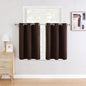 ChrisDowa Small Window Curtains for Kitchen and Bedroom - Grommet Short Thermal Insulated Room Darkening Curtains (2 Panels, Brown, 42 x 36 Inch)
