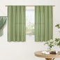 LAMIT Bedroom Linen Curtains 48 Inch Length 2 Panels, Soft Faux Linen Light Filtering Panels Rod Pocket Farmhouse Privacy Drapes for Kitchen/Window/Loft Room, 42 x 48 Inch, Sage Green