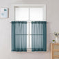 Chyhomenyc Stone Blue Sheer Curtains 30 inch Length 2 Panels, Light Filtering Voile Rod Pocket Short Window Curtians for Bathroom Living Room Farmhouse Small Windows, 42Wx30L inches