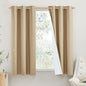 NICETOWN 100% Absolutely Blackout Linen Curtains with Thermal Insulated White Liner, Camel, 42" Wide by 63" Long, 2 Pieces, Linen Blend Window Drapes Privacy Window Treatments for Bedroom/Kids Room