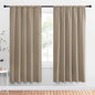 NICETOWN Window Curtains Blackout Drapes, Taupe, 1 Pair, 52 by 72-Inch, Thermal Insulated Solid Rod Pocket Blackout Curtains/Draperies for Living Room